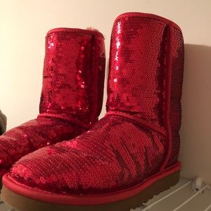 Red sequin Ugg’s